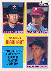1984 Topps      004      Nolan Ryan/Steve Carlton/Gaylord Perry HL
